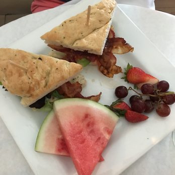 CRāVing Restaurant - BLT on homemade focaccia, sub fruit for fries - New American Near Me - Buffalo, New York CRāVing Restaurant - BLT on homemade focaccia, sub fruit for fries - New American Near Me - Buffalo, New York