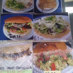 Latin Grill Taco Truck - Carrboro - Partial Menu of Specialties