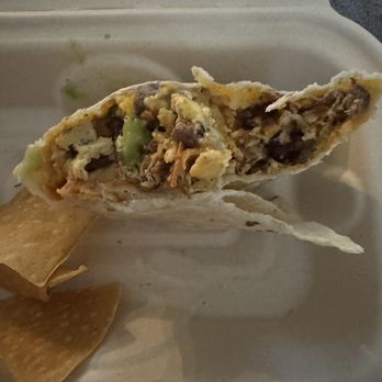 RJM Grill  And Caffe - Inside of Breakfast Burrito with carne asada - Cafes Near Me - Santa Clarita, California