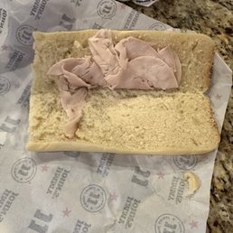 Ordered a slim Turkey and provolone and this is what we got.