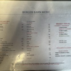 Brisket House - We have our regular hamburger, nachos, poboys, kids meal items and ice cream.