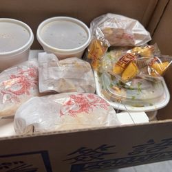 To-go food. 3 meals. Tons for food to feed a group.