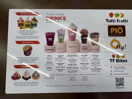 Menu photo 2 Tutti Frutti Cafe La Verne, CA Menu photo 2 Tutti Frutti Cafe La Verne, CA