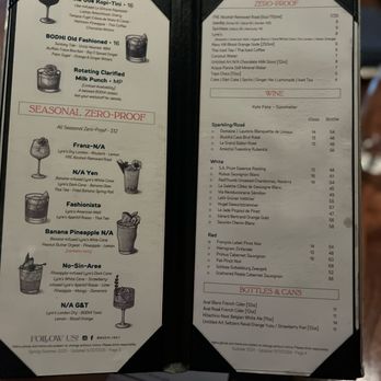 BODHI - Drink menu - Thai Near Me - Indianapolis, Indiana