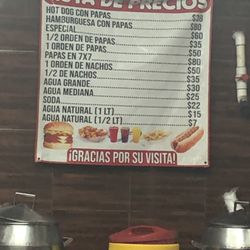 El Chuy - Lista de precios