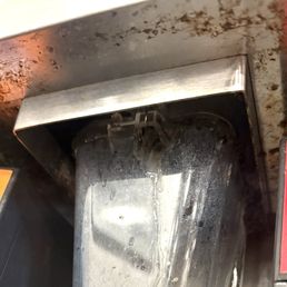 There was black sludge coming out of the ice area and only this side had ice left. It looks like it hasn't been cleaned in ages. There was black sludge coming out of the ice area and only this side had ice left. It looks like it hasn't been cleaned in ages.