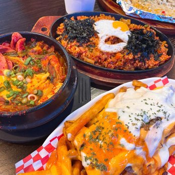 Luv Dduk - Army Soup, Bulgogi Fries, Kimchi Fried Rice, Cheese Corn IG: @erikaeatss_ - Korean Near Me - Cerritos, California