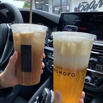 Bopomofo Cafe - Left: Assam Milk Tea (less ice, 75% sweet, oat milk) Right: Jasmine Milk Tea (less ice, 75% sweet, oat milk) - Bubble Tea Near Me - San Gabriel, California Bopomofo Cafe - Left: Assam Milk Tea (less ice, 75% sweet, oat milk) Right: Jasmine Milk Tea (less ice, 75% sweet, oat milk) - Bubble Tea Near Me - San Gabriel, California