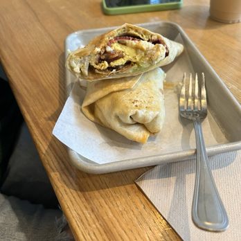 Backyard Beans Coffee Company - Breakfast burrito with bacon for Katie - Coffee & Tea Near Me - Lansdale, Pennsylvania Backyard Beans Coffee Company - Breakfast burrito with bacon for Katie - Coffee & Tea Near Me - Lansdale, Pennsylvania
