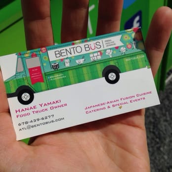 Bento Bus - Business card with loyalty stamps on the back - Food Trucks Near Me Bento Bus - Business card with loyalty stamps on the back - Food Trucks Near Me