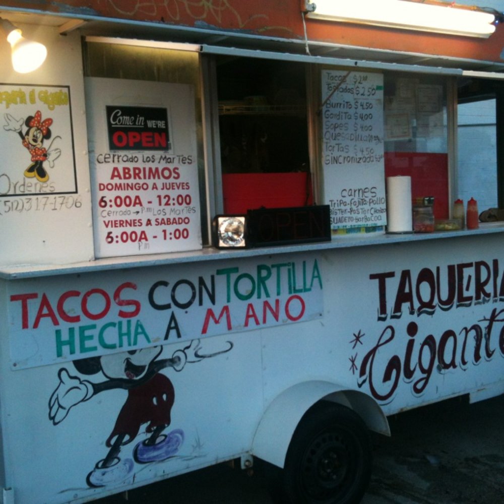 Taqueria Gigante - a taco truck with a menu on it - Street Vendors Near Me - Austin, Texas