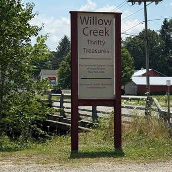 Willow Creek Thrifty Treasures - Sign by Clymer-Corry Rd. - Thrift Stores Near Me - Clymer, New York Willow Creek Thrifty Treasures - Sign by Clymer-Corry Rd. - Thrift Stores Near Me - Clymer, New York