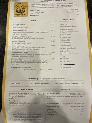 Menu photo 2 Wade's Restaurant Spartanburg, SC Menu photo 2 Wade's Restaurant Spartanburg, SC
