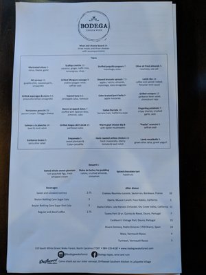 Menu photo 8 Bodega Tapas & Wine Wake Forest, NC