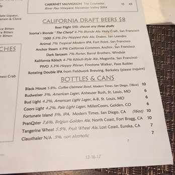 Scoma's Restaurant - Beer menu - Seafood Near Me - San Francisco, California Scoma's Restaurant - Beer menu - Seafood Near Me - San Francisco, California