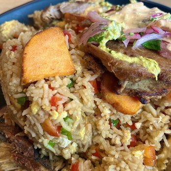 Inka Chicken - Chaufa with chicharron - Peruvian Near Me - Austin, Texas Inka Chicken - Chaufa with chicharron - Peruvian Near Me - Austin, Texas