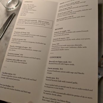 Cascina Spinasse - menu - Italian Near Me - Seattle, Washington