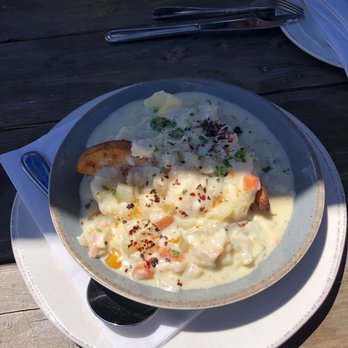 Blue Mussel Cafe - seafood chower poutine - Seafood Near Me - Rustico, Prince Edward Island