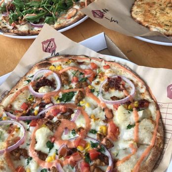 MOD Pizza - The Bob in the front, with extra add-on. Their thin garlic bread sticks with rosemary. And the one in the back was made to order - Pizza Near Me - Spokane, Washington MOD Pizza - The Bob in the front, with extra add-on. Their thin garlic bread sticks with rosemary. And the one in the back was made to order - Pizza Near Me - Spokane, Washington