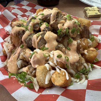 Button Up Cafe - Kalua pork 35. Poutine Kalua Pork Tater Tots - Breakfast & Brunch Near Me - Pearl City, Hawaii Button Up Cafe - Kalua pork 35. Poutine Kalua Pork Tater Tots - Breakfast & Brunch Near Me - Pearl City, Hawaii