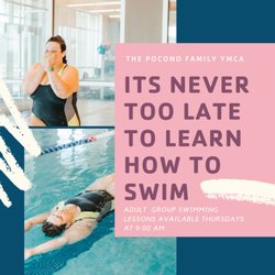 Adult swimming lessons are now available on Thursdays at 9:00 am