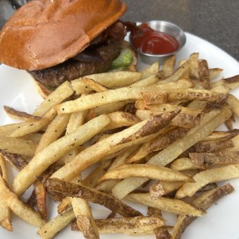 Burtons Grill & Bar - Prime burger with fries - New American Near Me - Burlington, Massachusetts Burtons Grill & Bar - Prime burger with fries - New American Near Me - Burlington, Massachusetts