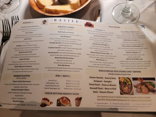 Menu photo 2 Basile - Fine Italian Kitchen Boston, MA Menu photo 2 Basile - Fine Italian Kitchen Boston, MA