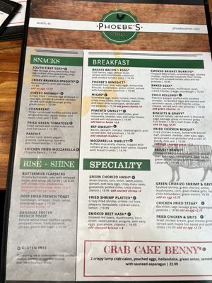 Menu photo 1 Phoebe's Diner Austin, TX Menu photo 1 Phoebe's Diner Austin, TX