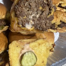 Tiny pickle and no sauce