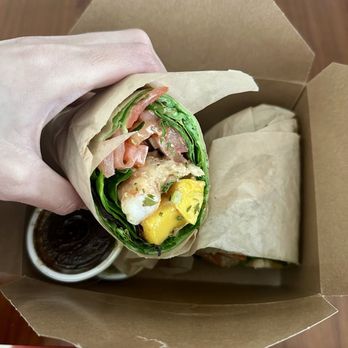 Grutogi Bistro - Tropical Shrimp Salad Wrap - Salad Near Me - Flower Mound, Texas
