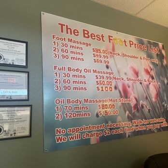 Best Foot Massage - Massage price list as of 4/17/26 - Reflexology Near Me - Manteca, California