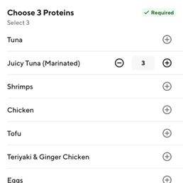 Selected 3 proteins, they no longer have salmon Selected 3 proteins, they no longer have salmon