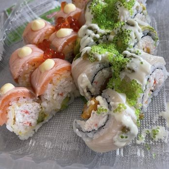 Tora Tora Sushi - Salmon Belly Truffle Roll and Wasabi Yuzu Yellowtail Roll - Asian Fusion Near Me - San Diego, California