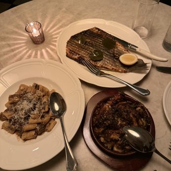Casamara - Wagyu Braised Rigatoni, Branzino, & Brussel Sprouts - Mediterranean Near Me - Washington, DC, District of Columbia