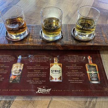 Restless Spirits - Whiskey lover flight - Distilleries Near Me - Kansas City, Missouri