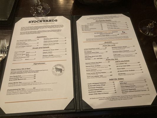 Menu photo 1 Stockyards Restaurant Phoenix, AZ