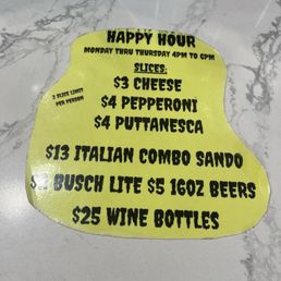 Happy hour menu Happy hour menu