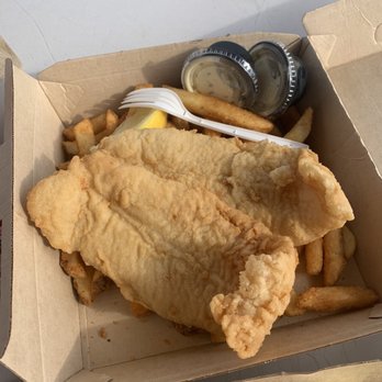 Stowe's Seafood - a box of fish and chips - Seafood Near Me - West Haven, Connecticut Stowe's Seafood - a box of fish and chips - Seafood Near Me - West Haven, Connecticut
