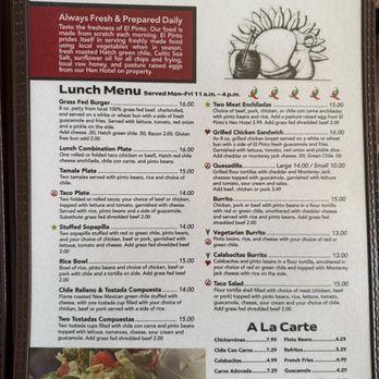 El Pinto - Menu - New Mexican Cuisine Near Me - Albuquerque, New Mexico El Pinto - Menu - New Mexican Cuisine Near Me - Albuquerque, New Mexico