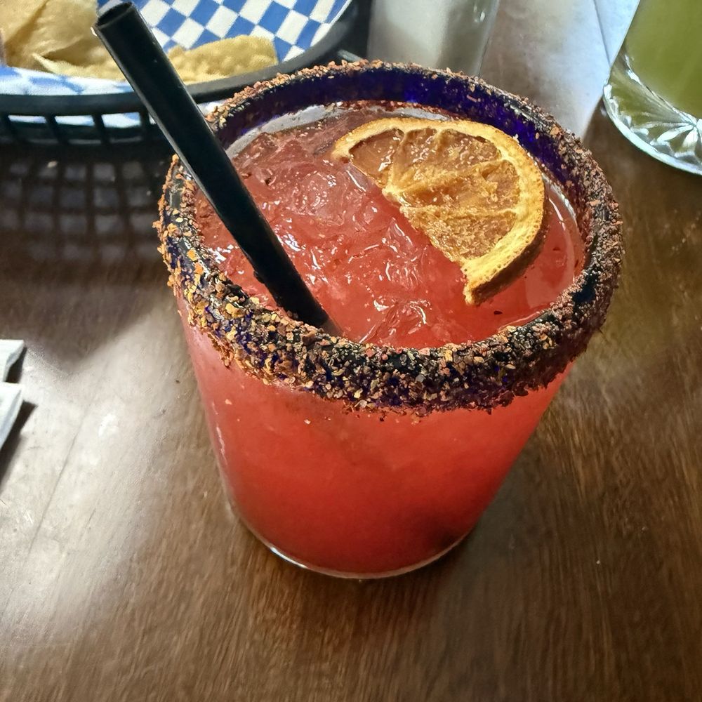 Bahía Grill Cocina Mexicana - Strawberry margarita on the rocks. - Mexican Near Me - Corona, California