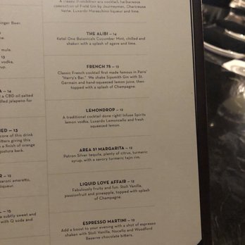 1933 Lounge - Drink Menu - Steakhouses Near Me - Fishers, Indiana