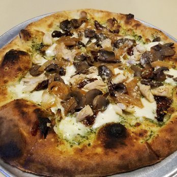 Rebel Pie - Pesto Chicken without pine nuts and adding mushrooms and caramelized onions - Pizza Near Me - Florence, South Carolina Rebel Pie - Pesto Chicken without pine nuts and adding mushrooms and caramelized onions - Pizza Near Me - Florence, South Carolina