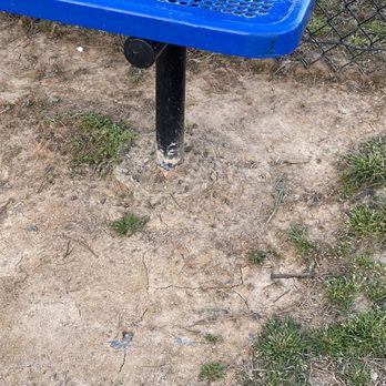 Biggerstaff Park - Cigarette butt near bench. - Parks Near Me - Dallas, North Carolina
