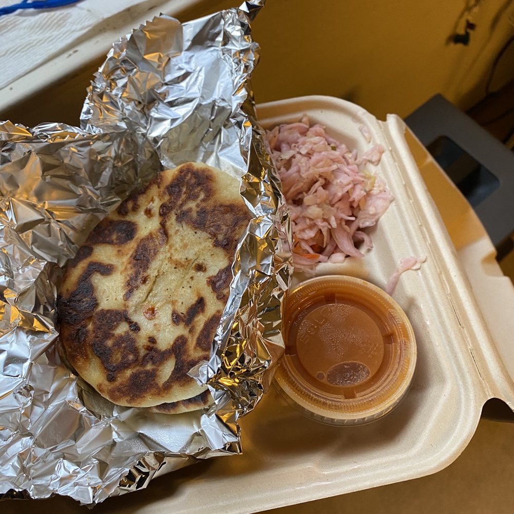 Pork and cheese pupusas. Amazing!!!!