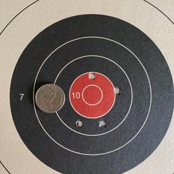 GAT Guns - 5 shot group 75 yds Browning Xbolt .223 4-12x50 high rings ... poor sight picture from low seating