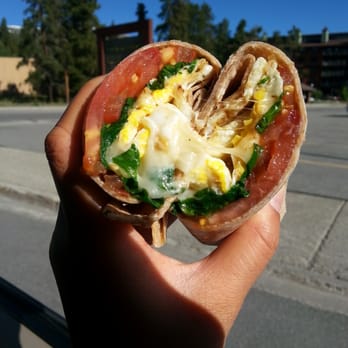 Clint's Bakery and Coffee - Breakfast wrap for $6.50. Option for bagel as carb is $4.50 - Coffee & Tea Near Me - Breckenridge, Colorado Clint's Bakery and Coffee - Breakfast wrap for $6.50. Option for bagel as carb is $4.50 - Coffee & Tea Near Me - Breckenridge, Colorado