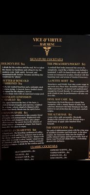 Menu photo 1 Vice And Virtue Youngstown, OH Menu photo 1 Vice And Virtue Youngstown, OH