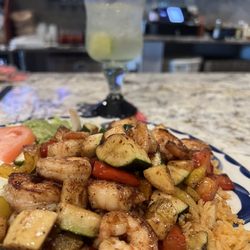 La Carreta - Camarón Yucatán  and a frosty margarita