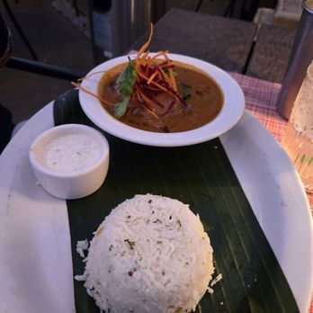 Paper Dosa - Part of course 3. Madurai Chicken Curry. This is so top tier. - Indian Near Me - Santa Fe, New Mexico