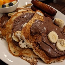 Hazelnut Banana Pancakes (+ sausage) Hazelnut Banana Pancakes (+ sausage)